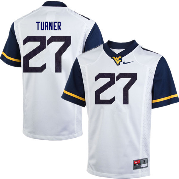 NCAA Men's Tacorey Turner West Virginia Mountaineers White #27 Nike Stitched Football College Authentic Jersey WV23N76FD